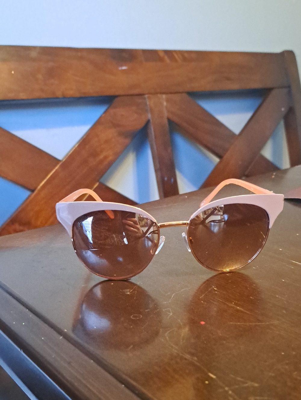 Pink Cat-Eye Sunglasses with Brown Lenses